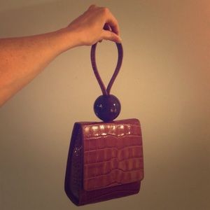 By Far crocodile ball clutch